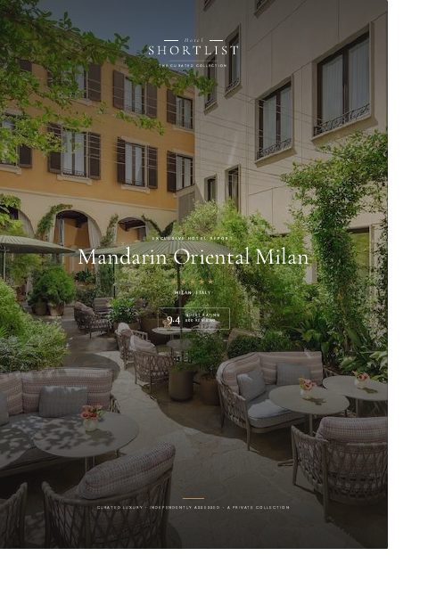 Cover of the report on Mandarin Oriental Milan